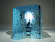 Light bulb frozen in ice