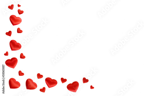 Photo: white background with red hearts satin_III white background with red hearts satin_III