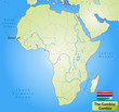 Übersichtskarte von Gambia mit Landesflagge