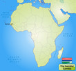 Übersichtskarte von Gambia mit Landesflagge