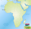 Übersichtskarte von Gambia mit Landesflagge