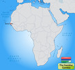 Übersichtskarte von Gambia mit Landesflagge