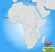 Übersichtskarte von Gambia mit Landesflagge