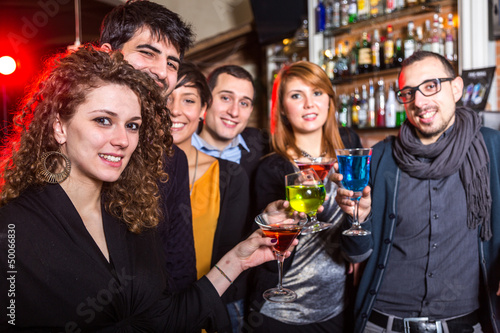 Photo: Group of Friends in a Night Club Group of Friends in a Night Club