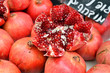 pomegranates on market stand