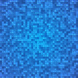 Abstract blue pixel mosaic seamless background