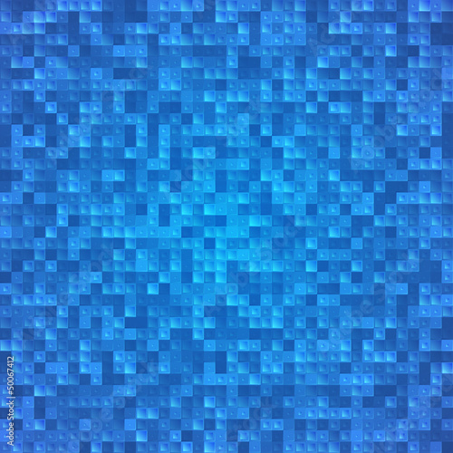 Vector: Abstract blue pixel mosaic seamless background Abstract blue pixel mosaic seamless background