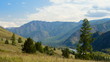 A time-lapse of beautiful mountain landscape in a summer day.