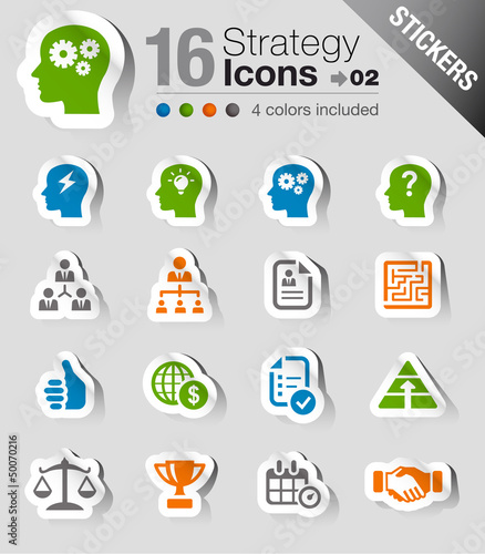 Vector: Stickers - Business strategy and management icons Stickers - Business strategy and management icons