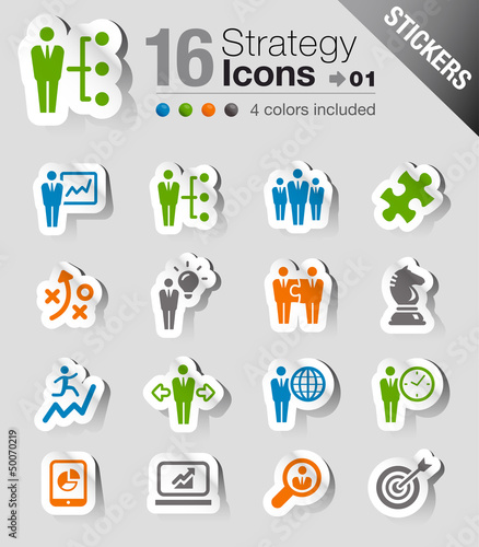 Vector: Stickers - Business strategy and management icons Stickers - Business strategy and management icons
