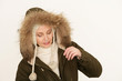 attraktive Dame im Winterlook