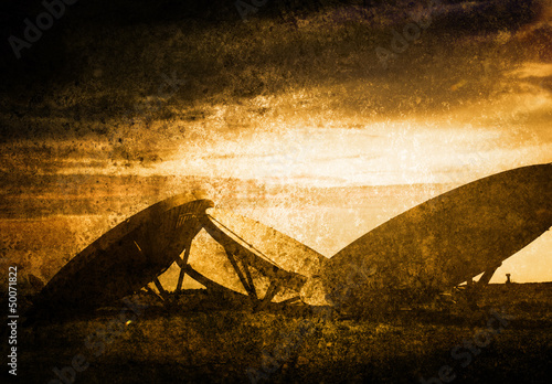 Photo: radar on textured background radar on textured background