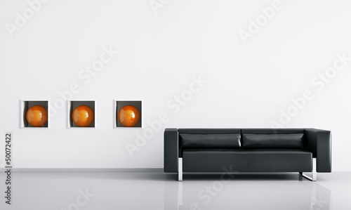 Illustration: Modern interior with sofa 3d render Modern interior with sofa 3d render
