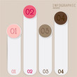 Set of bookmarks, stickers, labels, tags. Numbered banners. Vect