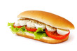Sandwich with mozzarella tomato and salad