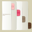 Set of bookmarks, stickers, labels, tags. Numbered banners. Vect