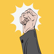 Hand knocks, vector illustration