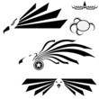 Black eagles isolated on white background