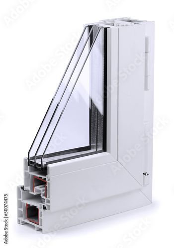 Photo: Section of plastic window profile Section of plastic window profile