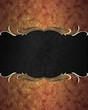 red-gold texture with black plate with gold ornament edge