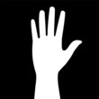 silhouette of the hand on a black background