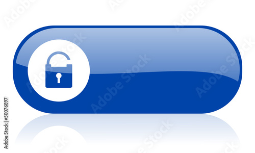 Illustration: padlock blue web glossy icon padlock blue web glossy icon
