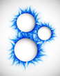 Circles with blue flame