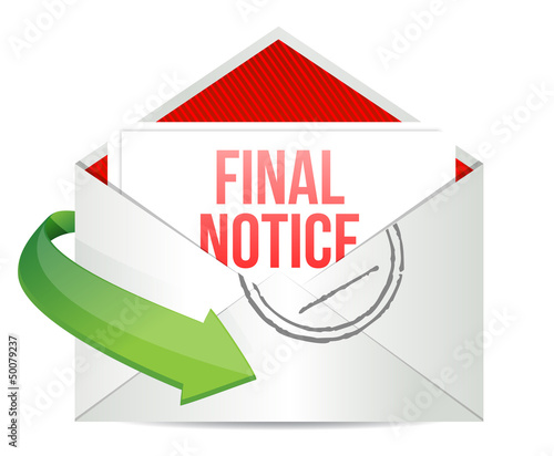 Illustration: final notice envelope mail correspondence final notice envelope mail correspondence