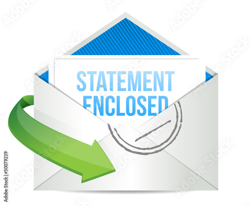 Illustration: statement enclosed envelope mail correspondence statement enclosed envelope mail correspondence