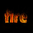 Burning fire word