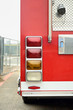 rear end of red firetruck