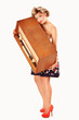 Pin-up Girl mit altem Radio