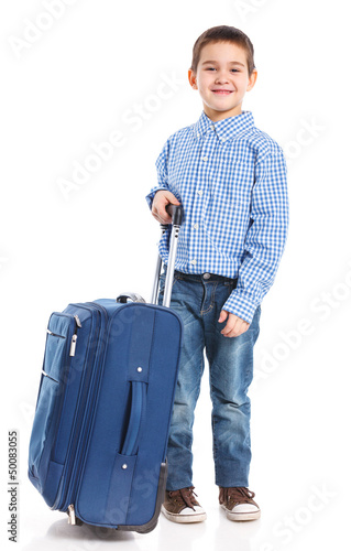 Photo: Little boy with suitcase Little boy with suitcase