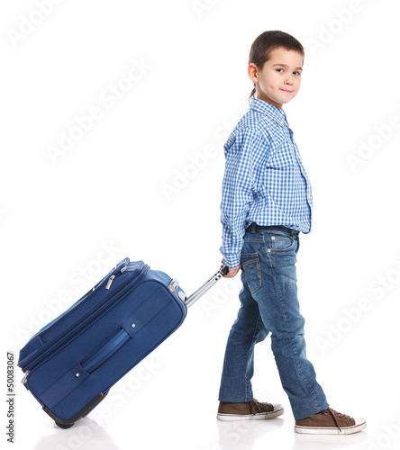 Photo: Little boy with suitcase Little boy with suitcase
