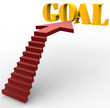 Stairway steps raise up to Goal