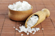 Photo: Sea salt in wooden scoop Sea salt in wooden scoop