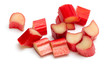 cut rhubarb isolated on white background