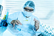 Laboratory assistant analyzing a sample