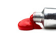Red acrylic paints in tubes