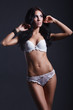 Beautiful and sexy girl wearing white lingerie
