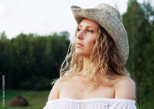 Photo: Beautiful young woman on nature Beautiful young woman on nature