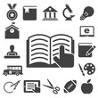 Education icons set. Illustration