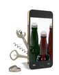 Phone with opener and corkscrew