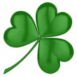 Saint Patrick's Day 3d clover sign over white