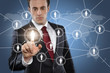 Man touching display Network