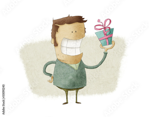 Illustration: man presenting a gift man presenting a gift
