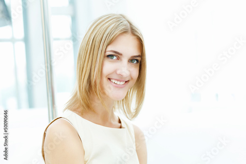 Photo: Young woman in cafe Young woman in cafe