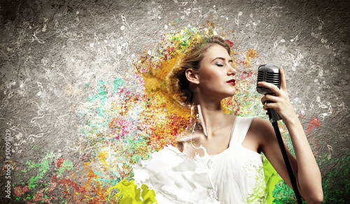Photo: Female blonde singer Female blonde singer