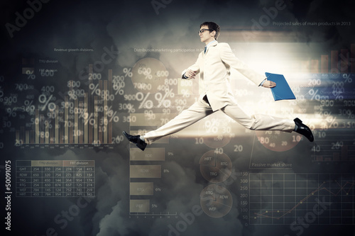 Photo: Image of running businessman Image of running businessman