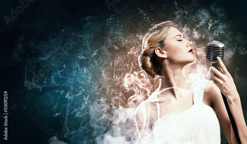 Photo: Female blonde singer Female blonde singer